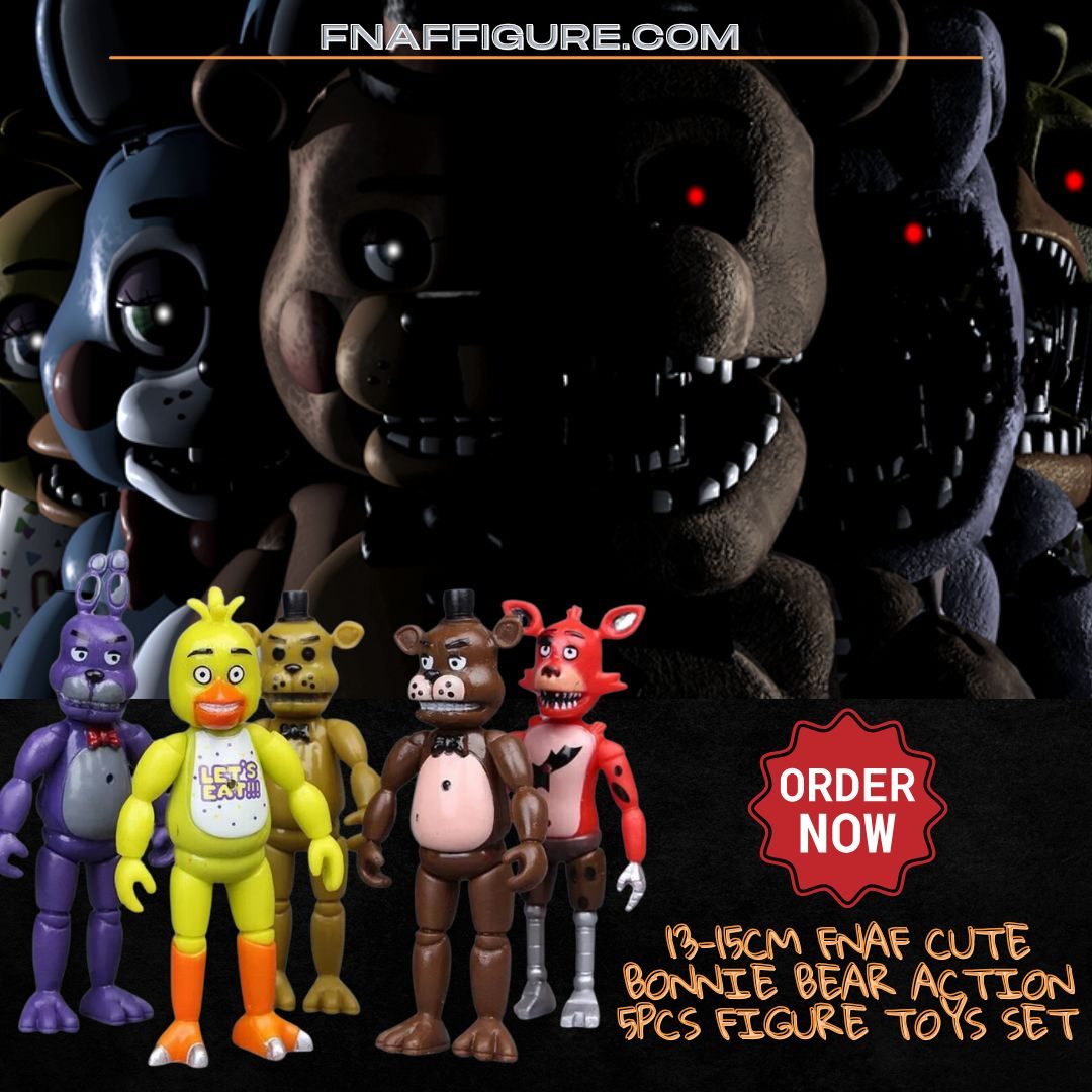 13-15cm FNAF Cute Bonnie Bear Action 5pcs Figure Toys Set